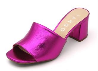 TANGO Pink metallic slipper op hak