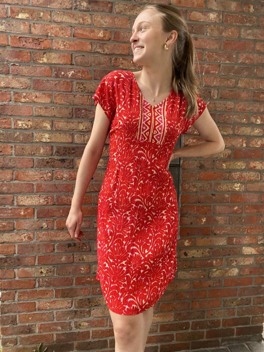 agathe-louis-red-viscose-short-dress