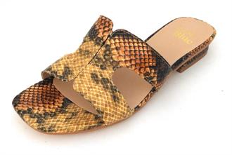 ALMA PENA Cognac piton slipper