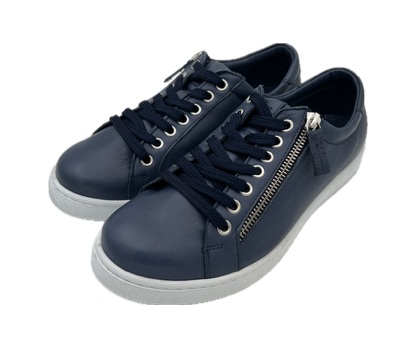 ANDREA CONTI Blauw veterschoen+rits