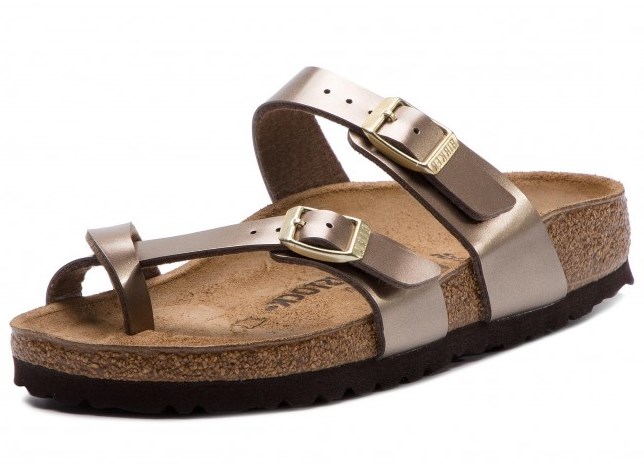 BIRKENSTOCK Taupe metallic rond teen