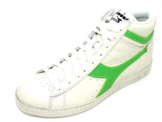 DIADORA Wit basket+groen fluo core