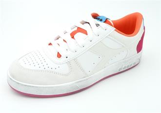 DIADORA Wit sneaker+croco+oranje