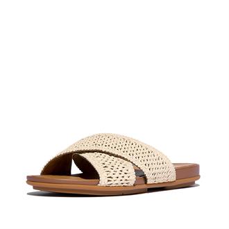 FITFLOP Beige raffia kruisband slipper