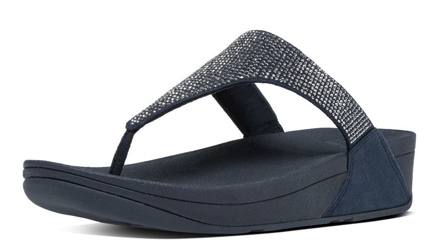 Verfijning Faculteit Transparant FITFLOP Blauw strass teenslipper