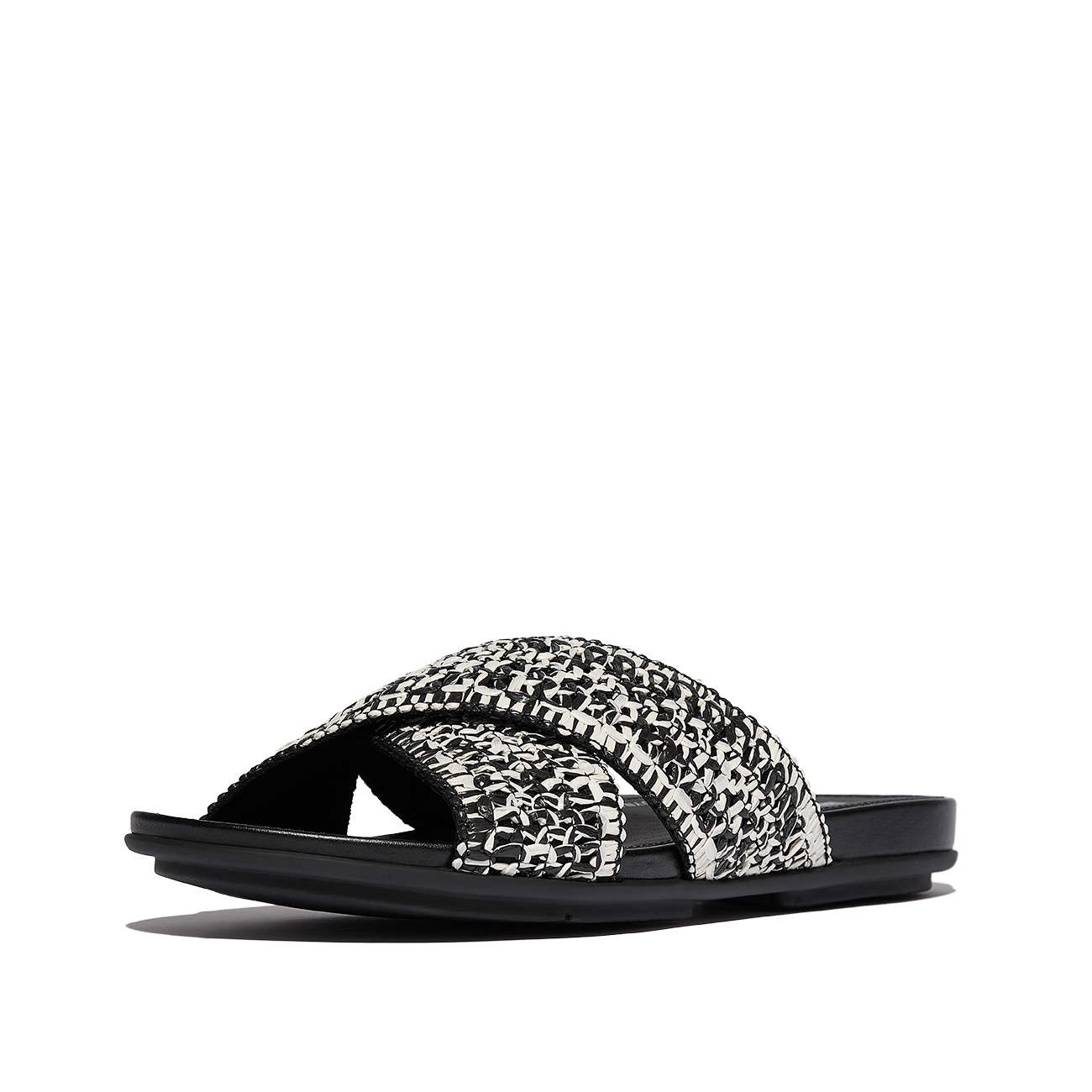 FITFLOP Zwart raffia kruisband slipper