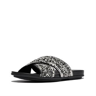 FITFLOP Zwart raffia kruisband slipper