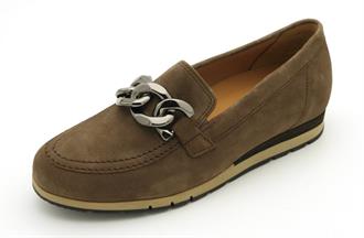 GABOR Bruin daim moccassin +ketting