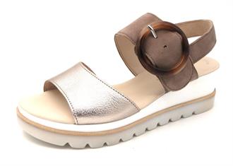 GABOR Taupe/metallic sandaal