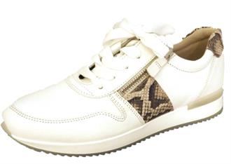 GABOR Witte sneaker+piton+ritsen