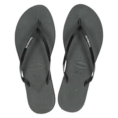 HAVAIANAS Zwart fijn teenslipper