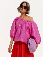 LES JUMELLES Jamie taffeta blouse