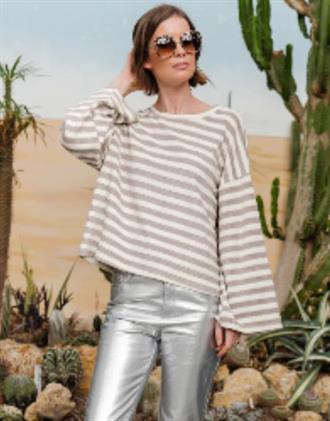 LES JUMELLES Tessa striped terry sweater