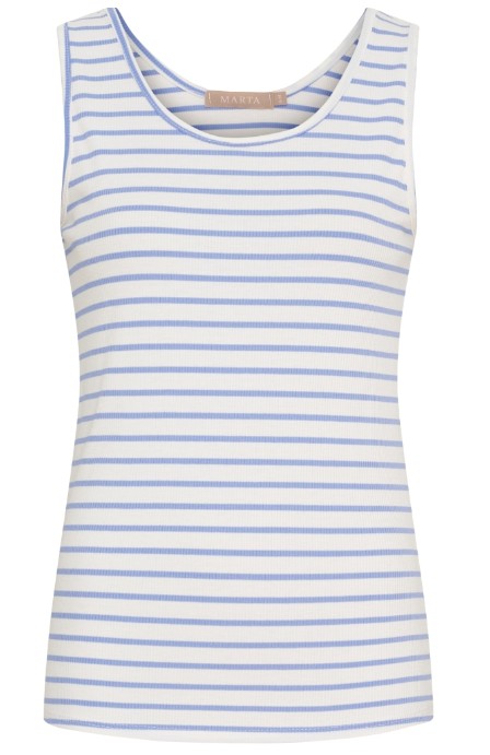 MARTA Gestreepte top wit/blauw