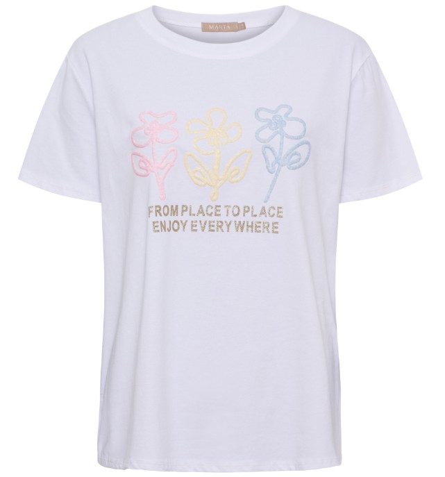 MARTA Wit t-shirt flower