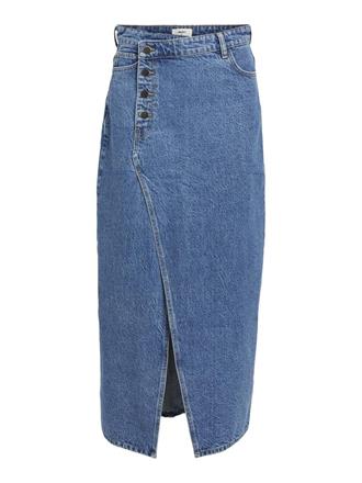 OBJECT Harlow long wrap denim skirt