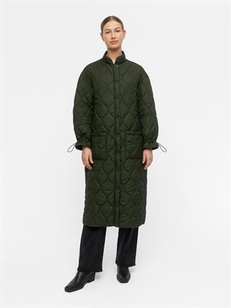 OBJECT Line long quilted jacket