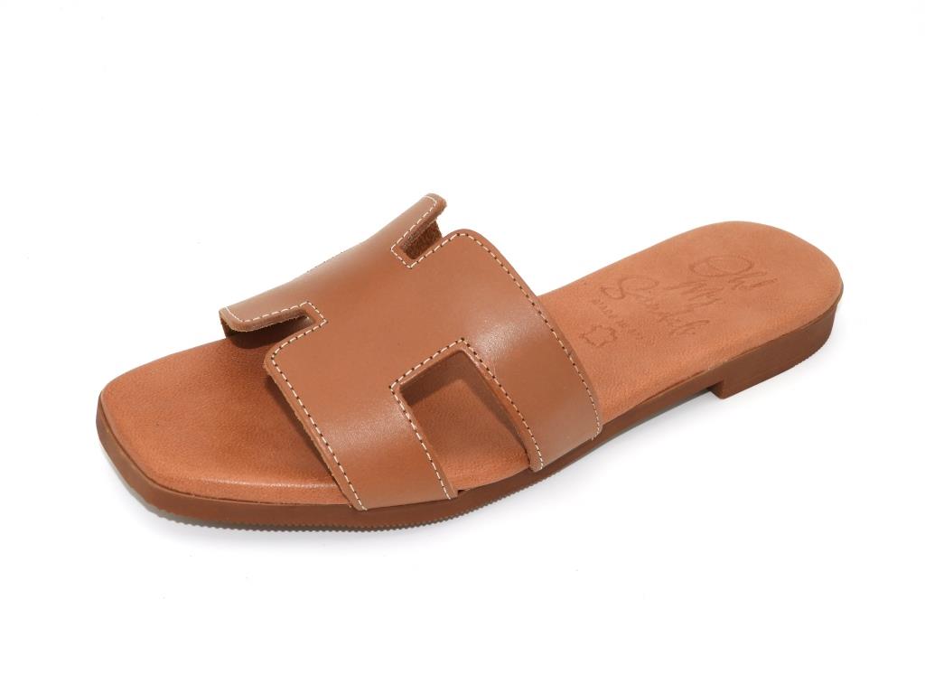 OHMYSANDALS Cognac hermes slipper