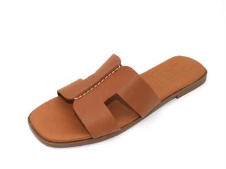 OHMYSANDALS Cognac hermes slipper