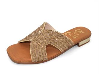 OHMYSANDALS Goud strass slipper