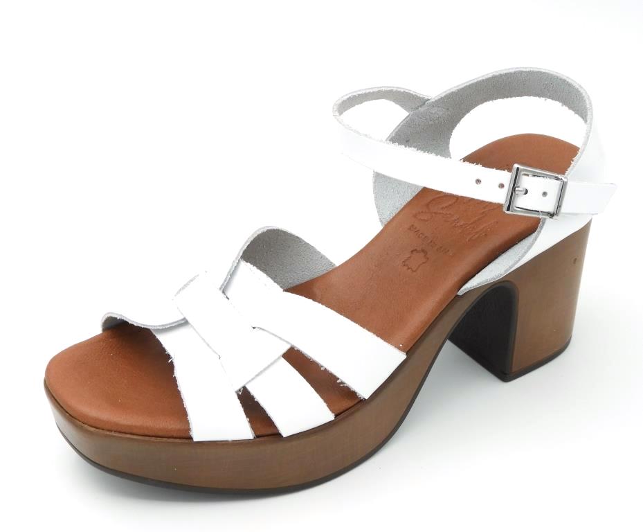 OHMYSANDALS Wit hermes sandaal op hak