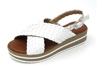 OHMYSANDALS Wit traisse sandaal