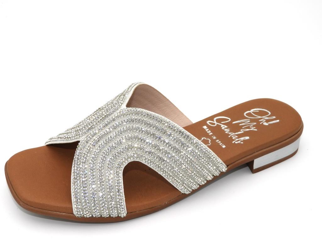 OHMYSANDALS Zilver strass slipper