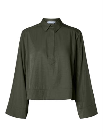 SELECTED F Jean cropped shirt