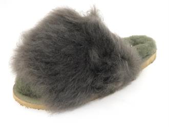SHEPHERD Khaki slipper faux fur