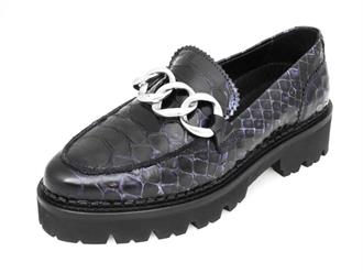 TANGO Blue croco chain loafer