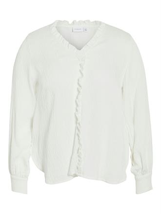 VILAEVOKED Luxe v-neck frill top