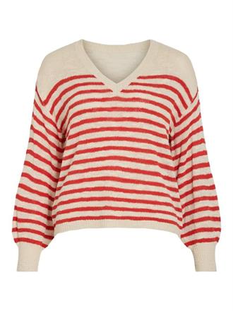 VILAEVOKED Poca v-neck stripe knit