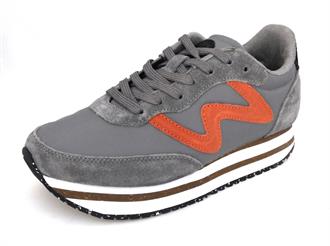 WODEN Grey sneaker plateau-w-