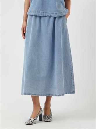 YAS Cotma long denim skirt