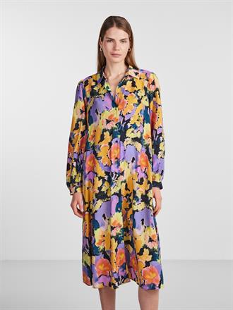 YAS Painterly midi shirt dress