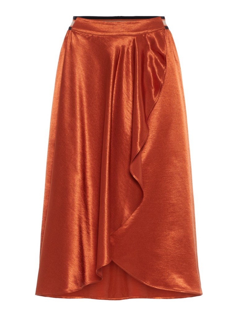 satin wrap skirt long